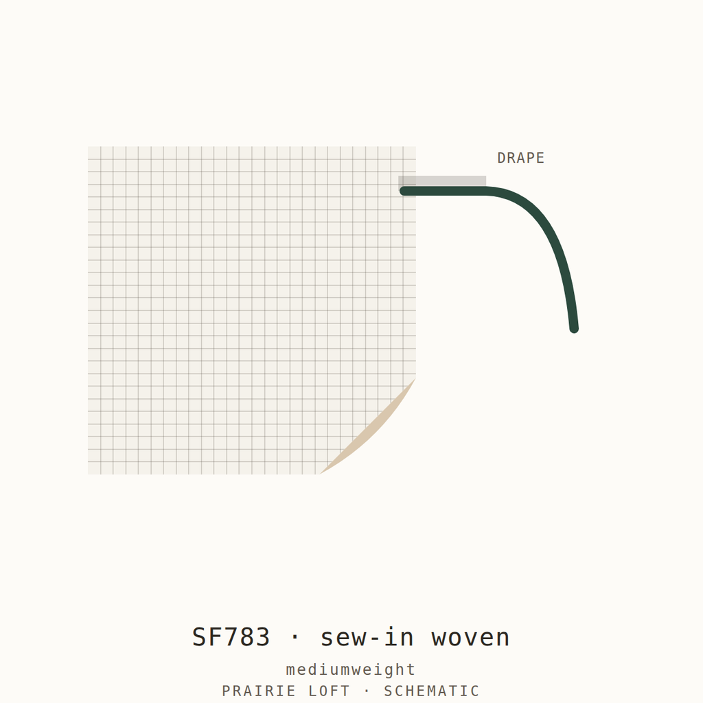 Pellon woven sew-in interfacing swatch — weave texture and drape stiffness test