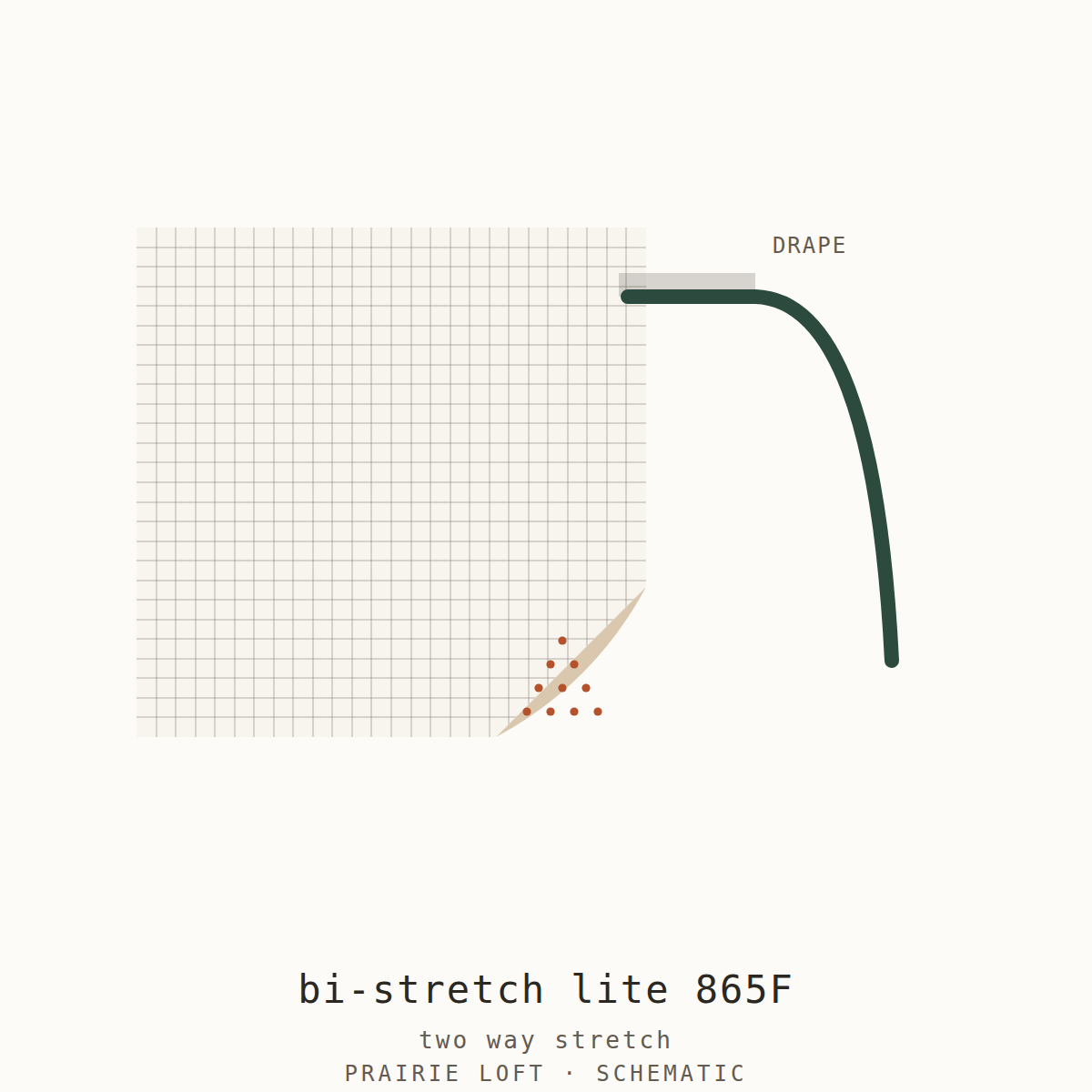 Pellon stretch interfacing swatch — surface texture, fusible side and drape stiffness test