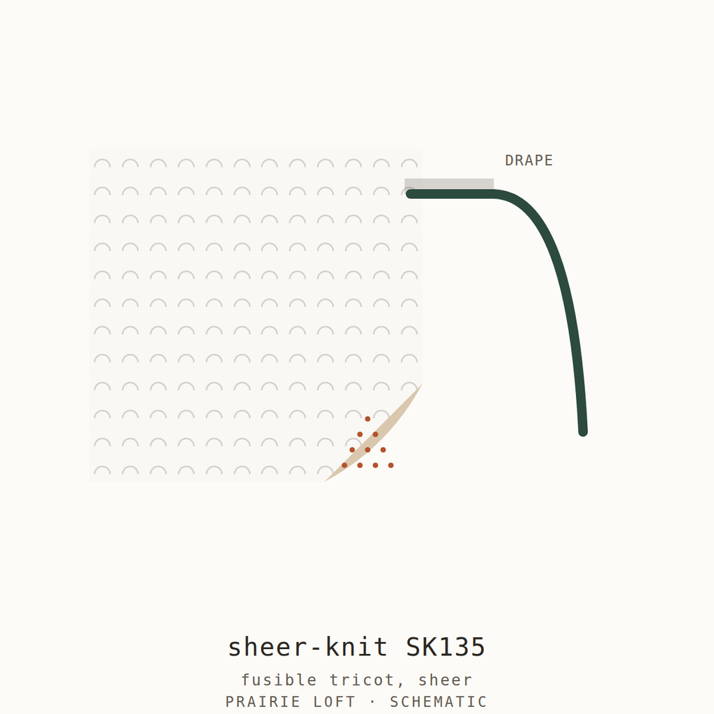 Pellon knit interfacing swatch — knit texture, fusible side and drape stiffness test