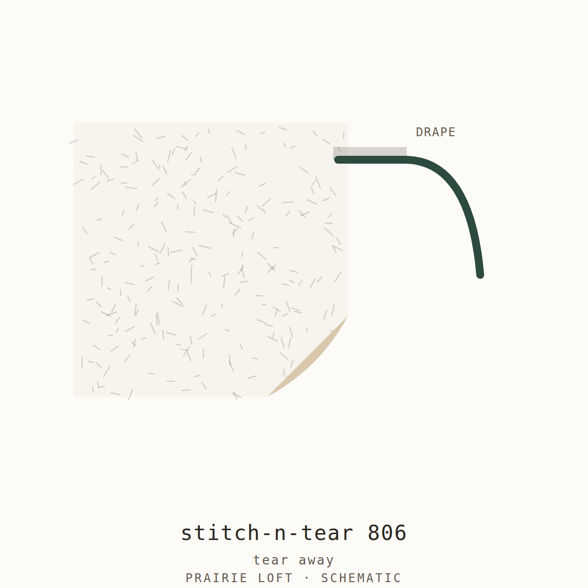 Pellon embroidery stabilizer swatch — surface texture and drape stiffness test