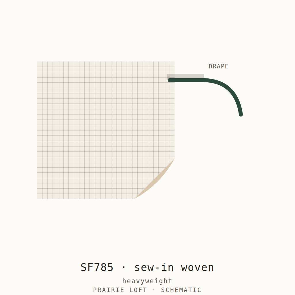 Pellon woven sew-in interfacing swatch — weave texture and drape stiffness test