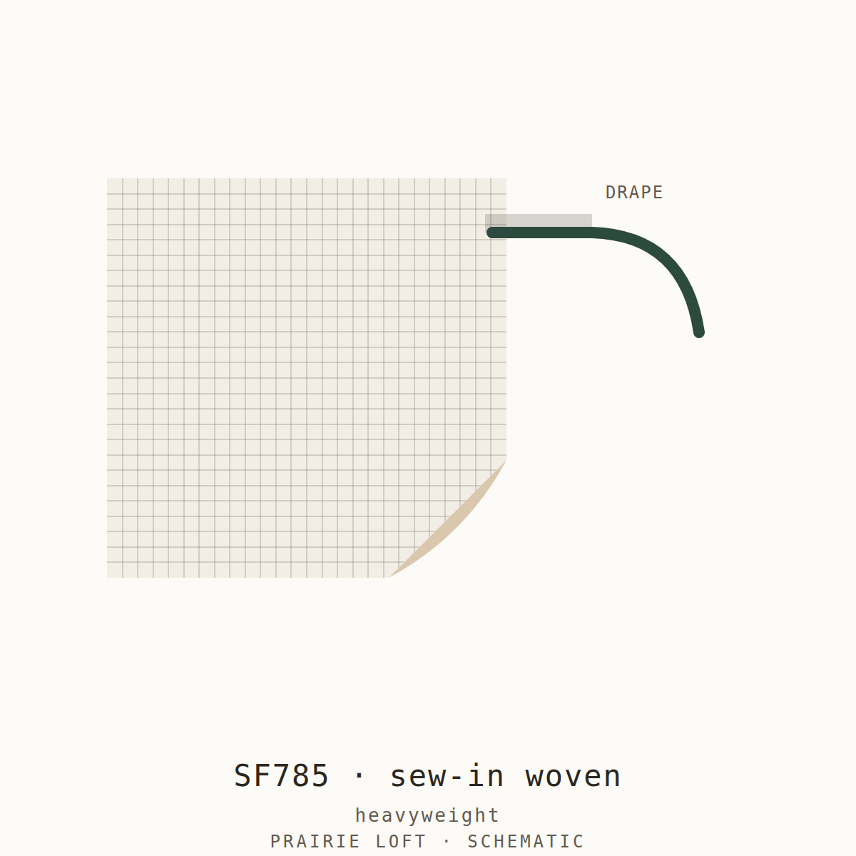 Pellon woven sew-in interfacing swatch — weave texture and drape stiffness test