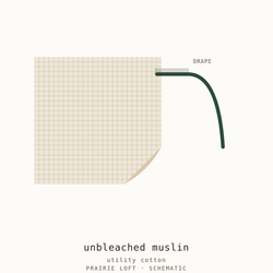 Pellon unbleached muslin swatch — weave texture and drape stiffness test