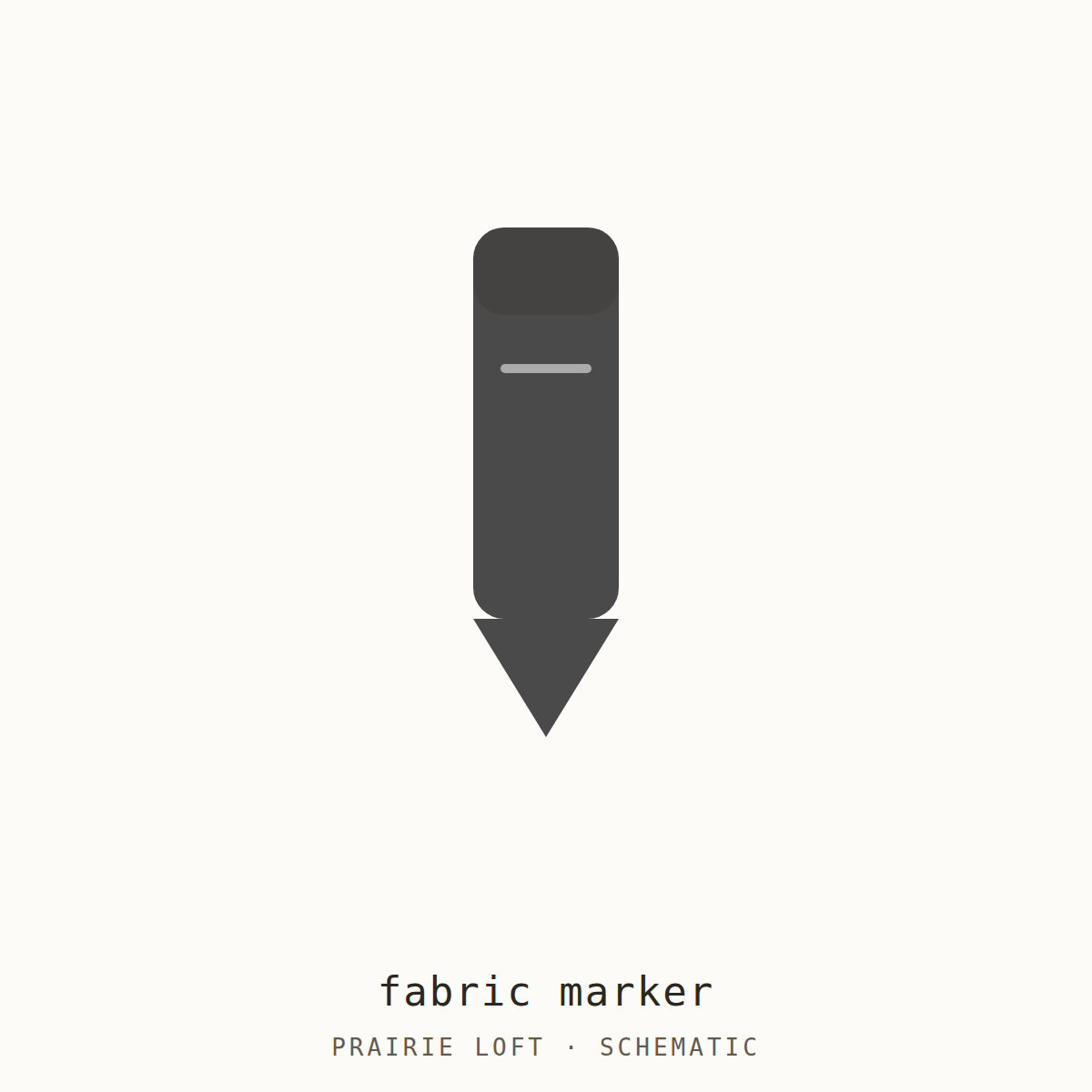 Schematic drawing of a fine-tip fabric marker