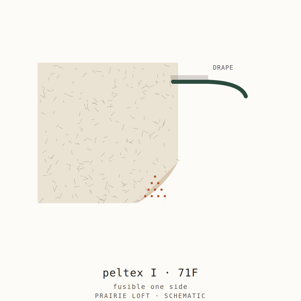 Pellon interfacing swatch — surface texture, fusible side and drape stiffness test