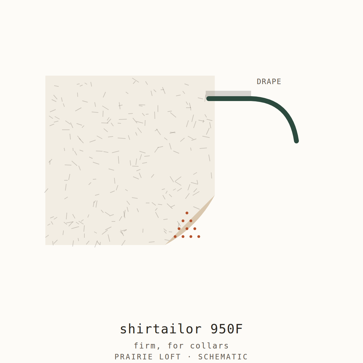 Pellon interfacing swatch — surface texture, fusible side and drape stiffness test