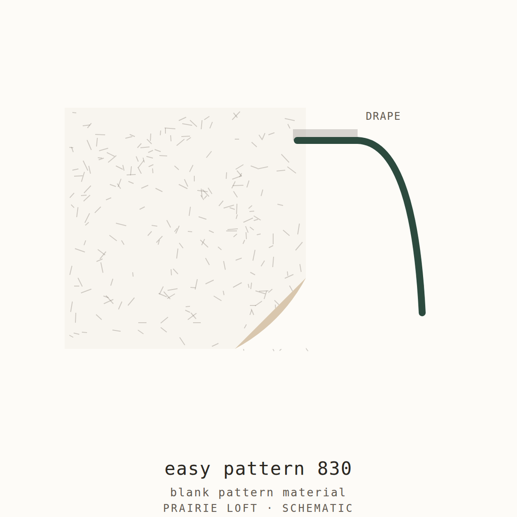 Pellon pattern tracing material swatch — printed grid and drape stiffness test