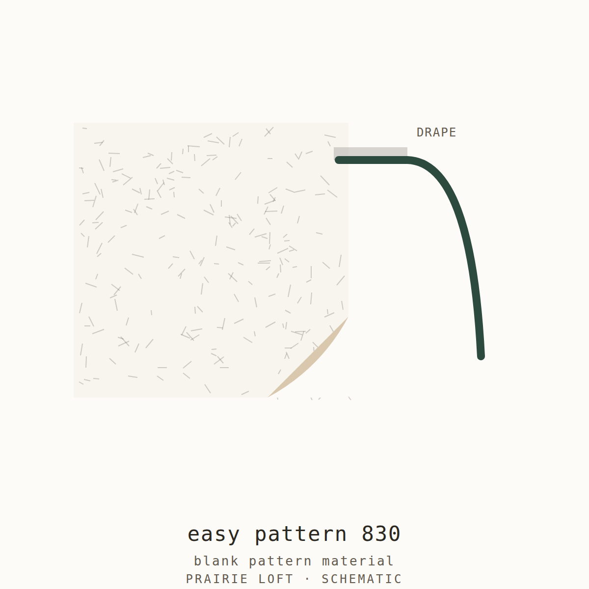 Pellon pattern tracing material swatch — printed grid and drape stiffness test