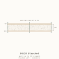 Cross-section schematic: bleached 80/20 cotton polyester batting