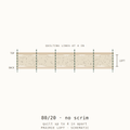 Cross-section schematic: 80/20 cotton polyester batting without scrim