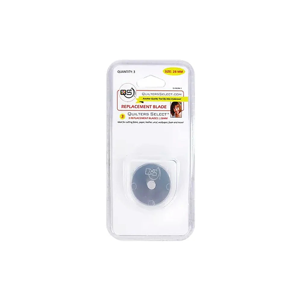 Quilters Select 28mm rotary blades, retail pack of three