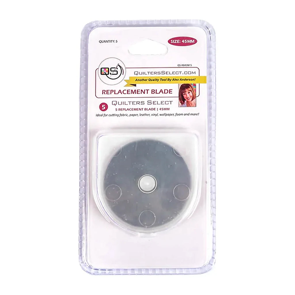 Quilters Select 45mm rotary blades, retail pack of five