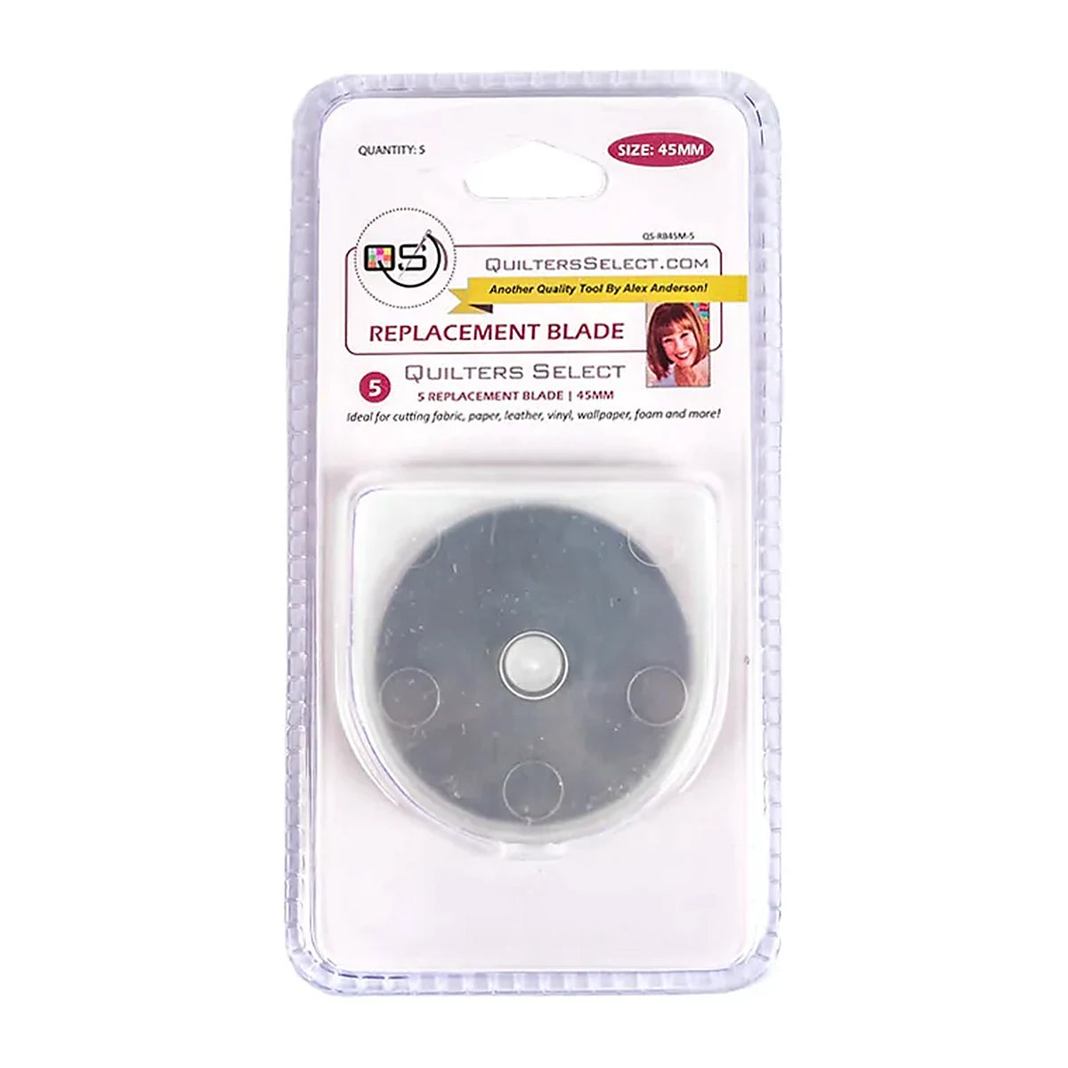 Quilters Select 45mm rotary blades, retail pack of five