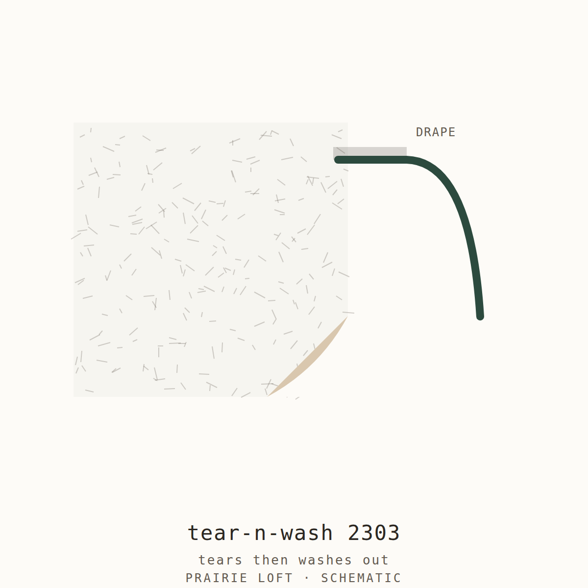 Pellon embroidery stabilizer swatch — surface texture and drape stiffness test