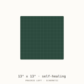 Schematic drawing of a 13 by 13 inch rotating cutting mat, drawn to scale with a one-inch grid