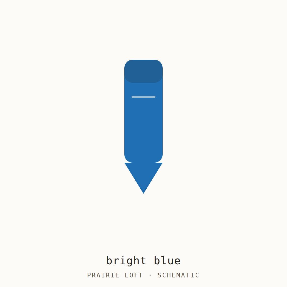 Schematic drawing of a bright blue fabric marker