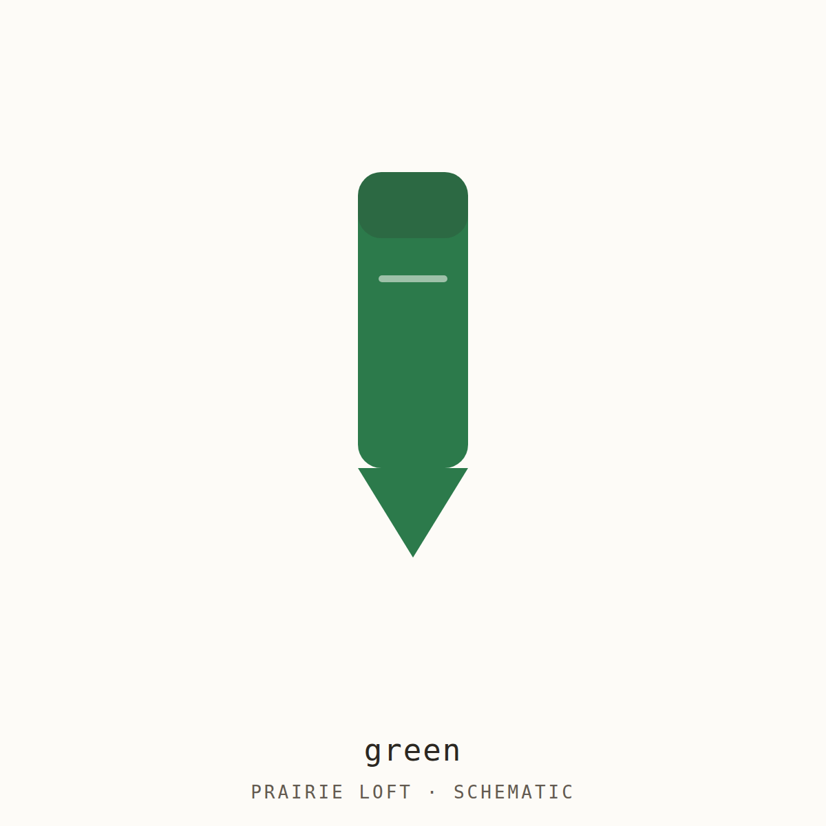 Schematic drawing of a green fabric marker