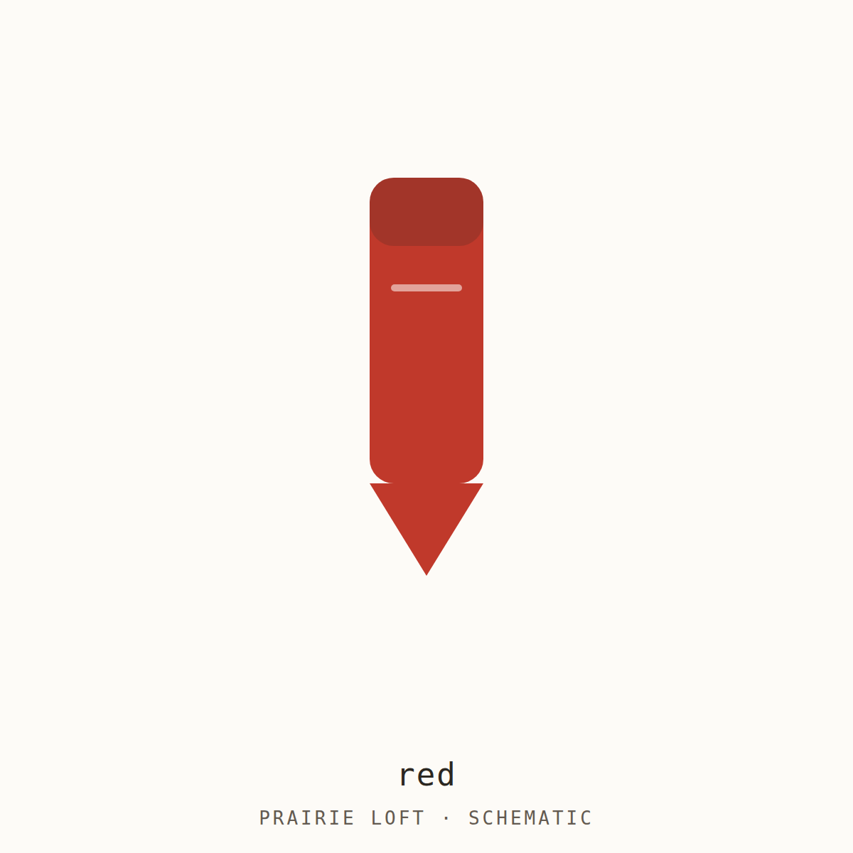 Schematic drawing of a red fabric marker