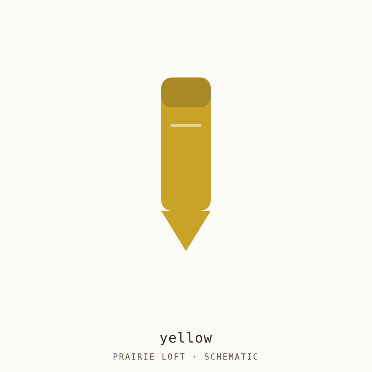 Schematic drawing of a yellow fabric marker
