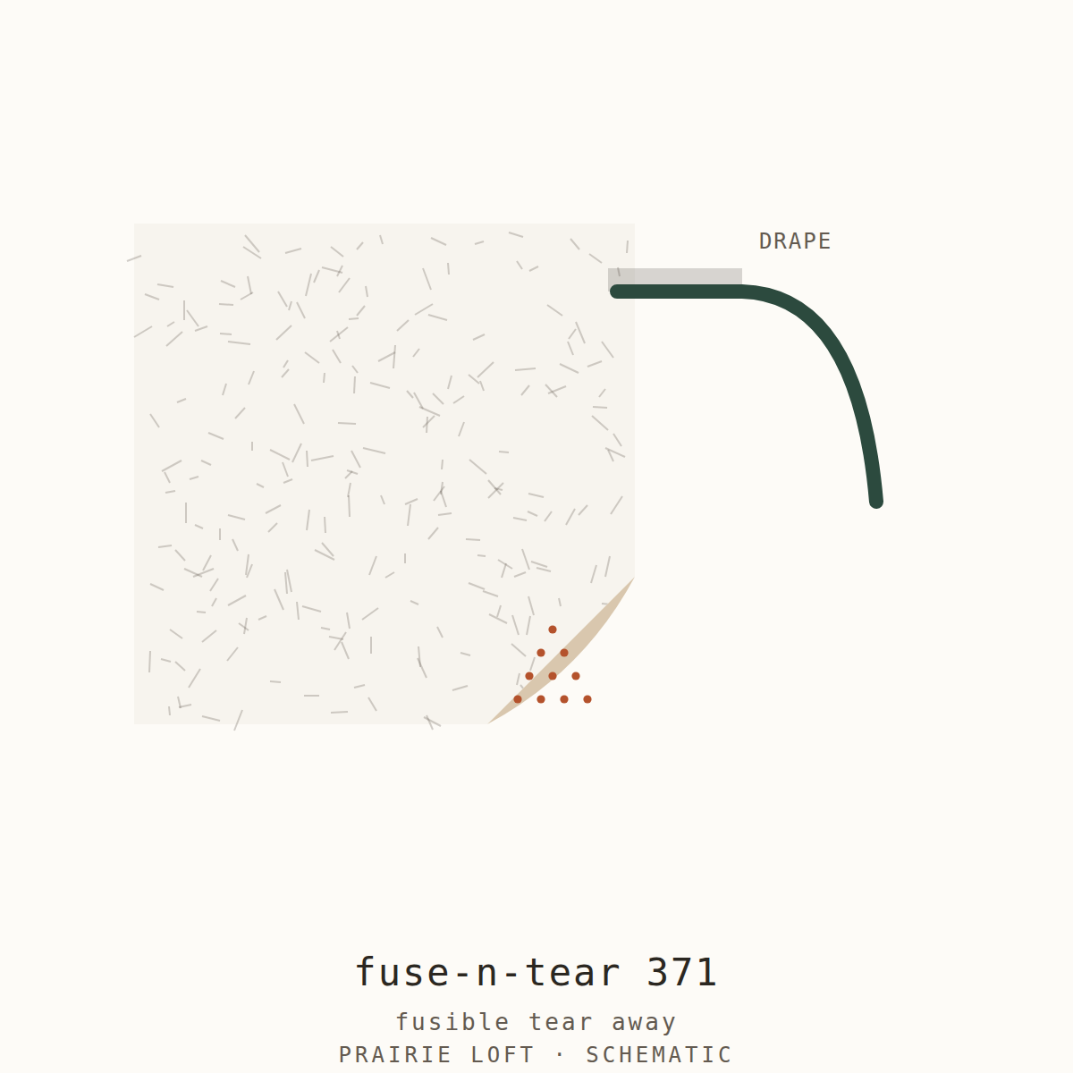 Pellon embroidery stabilizer swatch — fusible side and drape stiffness test