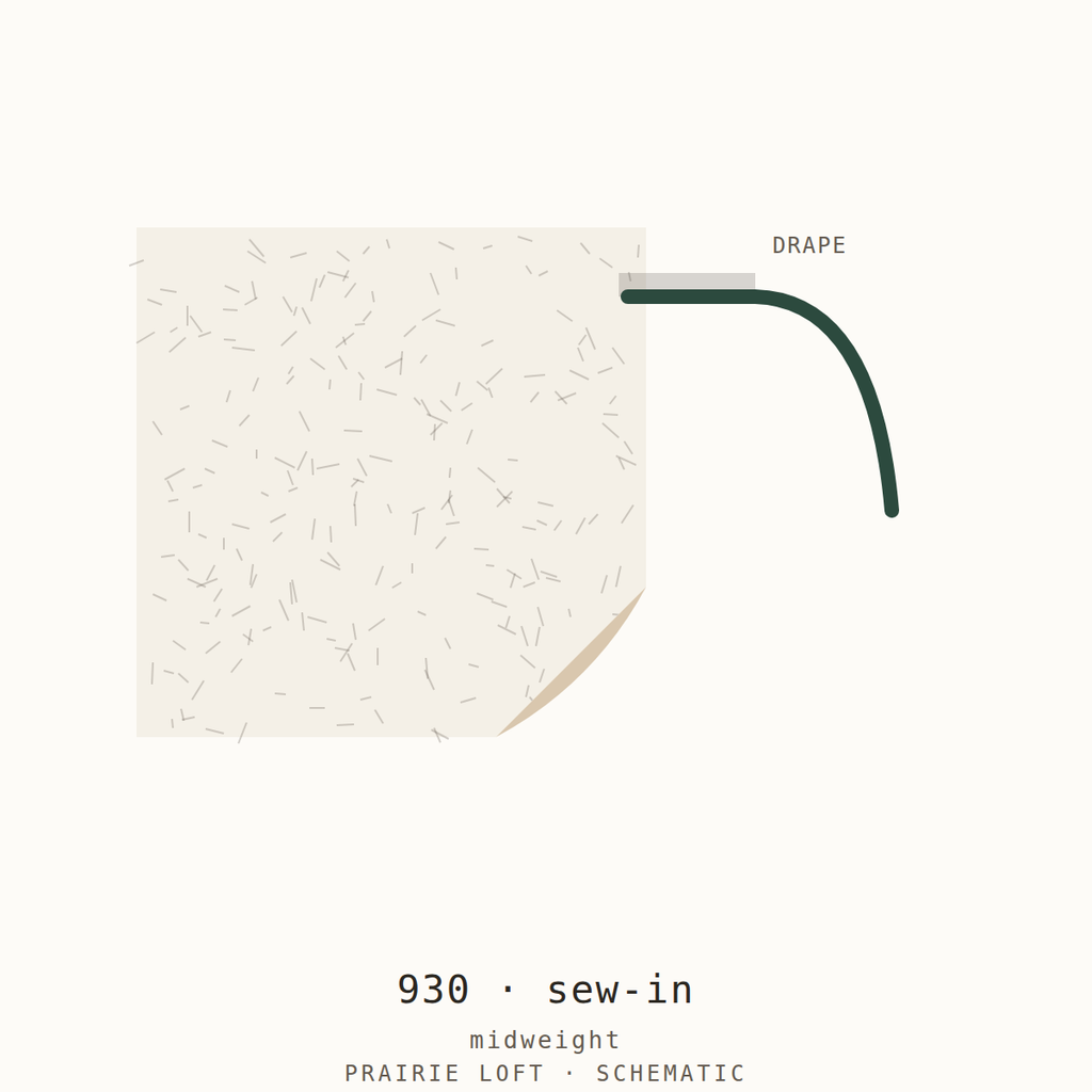 Pellon interfacing swatch — surface texture and drape stiffness test