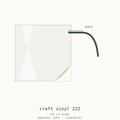 Pellon craft vinyl swatch — clear film surface and drape stiffness test