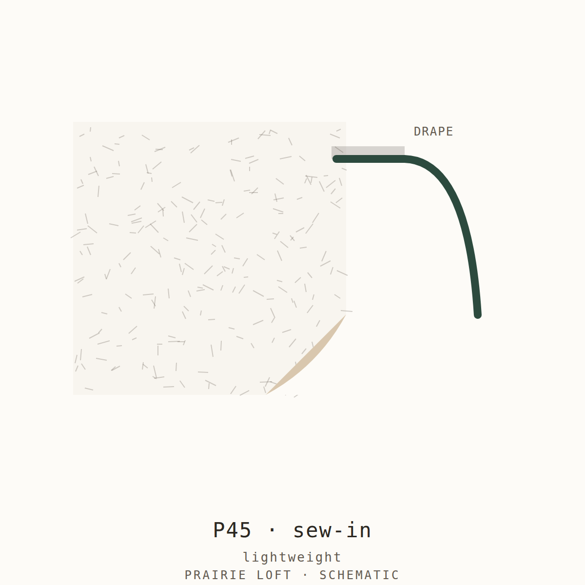 Pellon interfacing swatch — surface texture and drape stiffness test